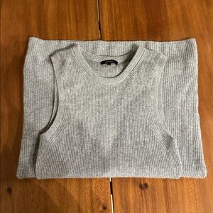 Quince Gray Cashmere Midi Sweater Dress Sleeveless Minimalist XS